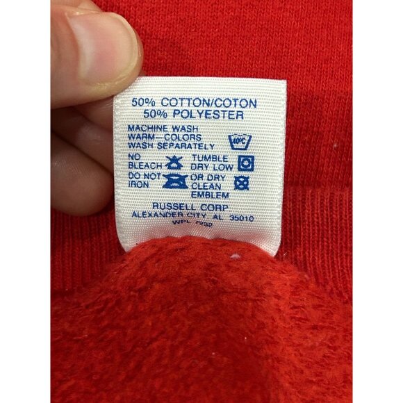 Vintage Jerzees Red On The Santa Watch Polar Bear Christmas Graphic Sweatshirt S - Picture 6 of 8